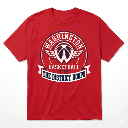 Washington Basketball Fan Apparel - Vintage Style District Hoops Graphic - Premium T-Shirt, Tank Top, Long Sleeve, Sweatshirt, Hoodie
