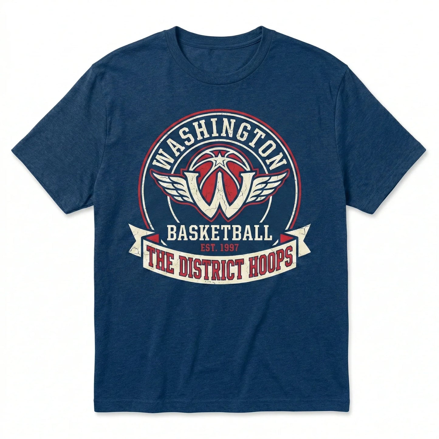 Washington Basketball Fan Apparel - Vintage Style District Hoops Graphic - Premium T-Shirt, Tank Top, Long Sleeve, Sweatshirt, Hoodie