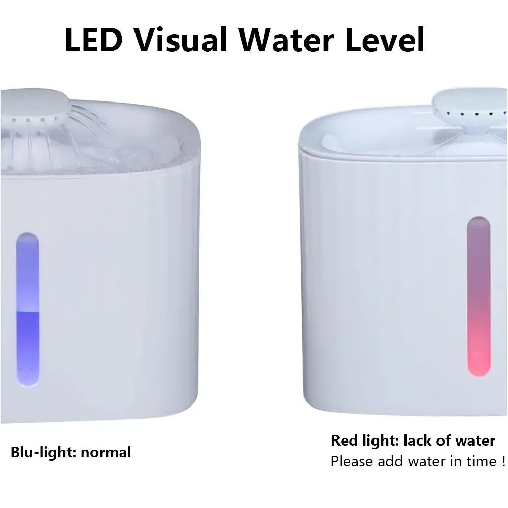 Pet Water Fountain Swan Neck Shaped Cat Water Dispenser USB Charging Automatic Drinking Fountain 2L With LED Light For Cat Dog