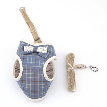 Small Dog Harness and Leash Set Pet Cat Vest Harness with Bowknot Mesh Padded Pet Leads for Small Puppy Dogs Chihuahua Yorkie
