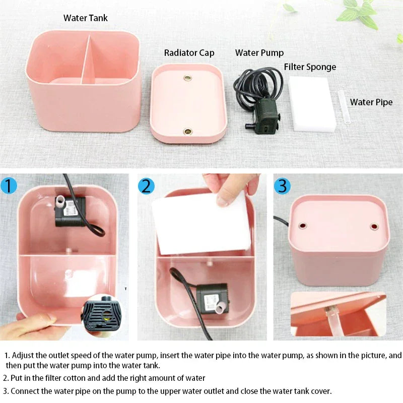 Automatic Electric Mute USB Cat Water Fountain Dog Pet Drinker Feeder Bowl with Filter Radar Induction Water Dispenser