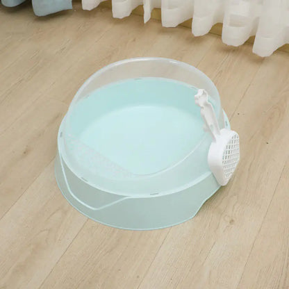 Spacious Covered Cat Litter Box with Scoop