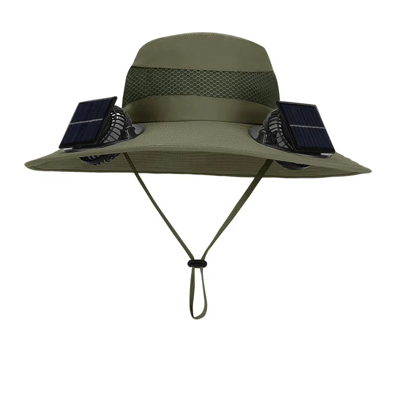 Solar-Powered Dual Fan Hat