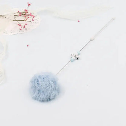 Vibrant Rabbit Fur Teaser Wand with Bell BabyFour