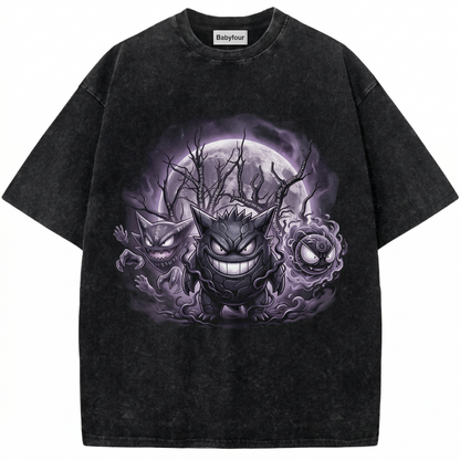 Vintage Purple Ghost Evolution Graphic Tee - Retro Anime Phantom Monster Unisex T-Shirt (2)