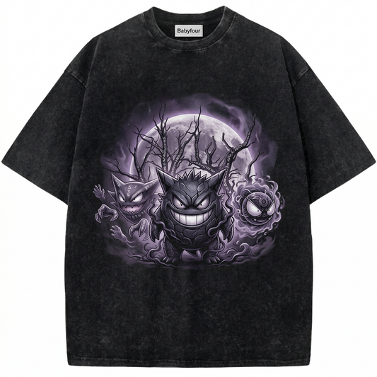 Vintage Purple Ghost Evolution Graphic Tee - Retro Anime Phantom Monster Unisex T-Shirt (2)