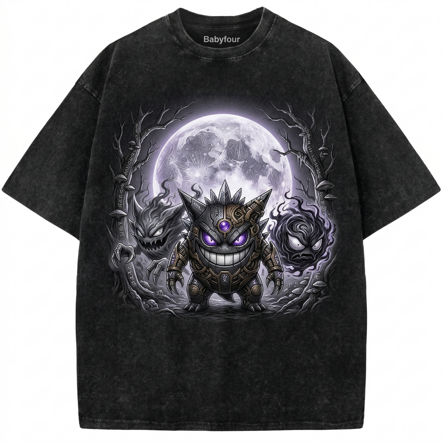 Vintage Purple Ghost Evolution Graphic Tee - Retro Anime Phantom Monster Unisex T-Shirt (3)