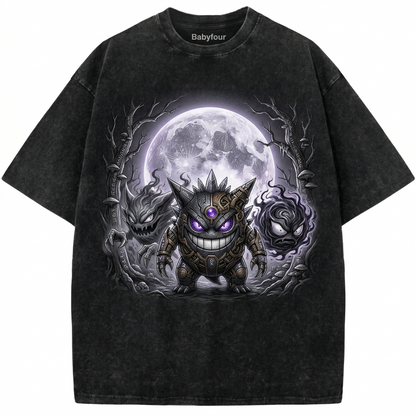 Vintage Purple Ghost Evolution Graphic Tee - Retro Anime Phantom Monster Unisex T-Shirt (3)