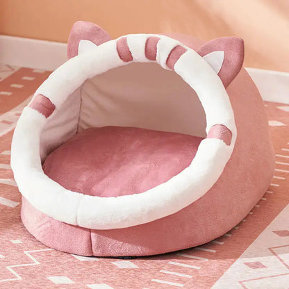 Winter-Ready Semi-Enclosed Cat Bed for All Seasons BabyFour