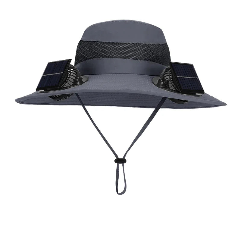 Solar-Powered Dual Fan Hat
