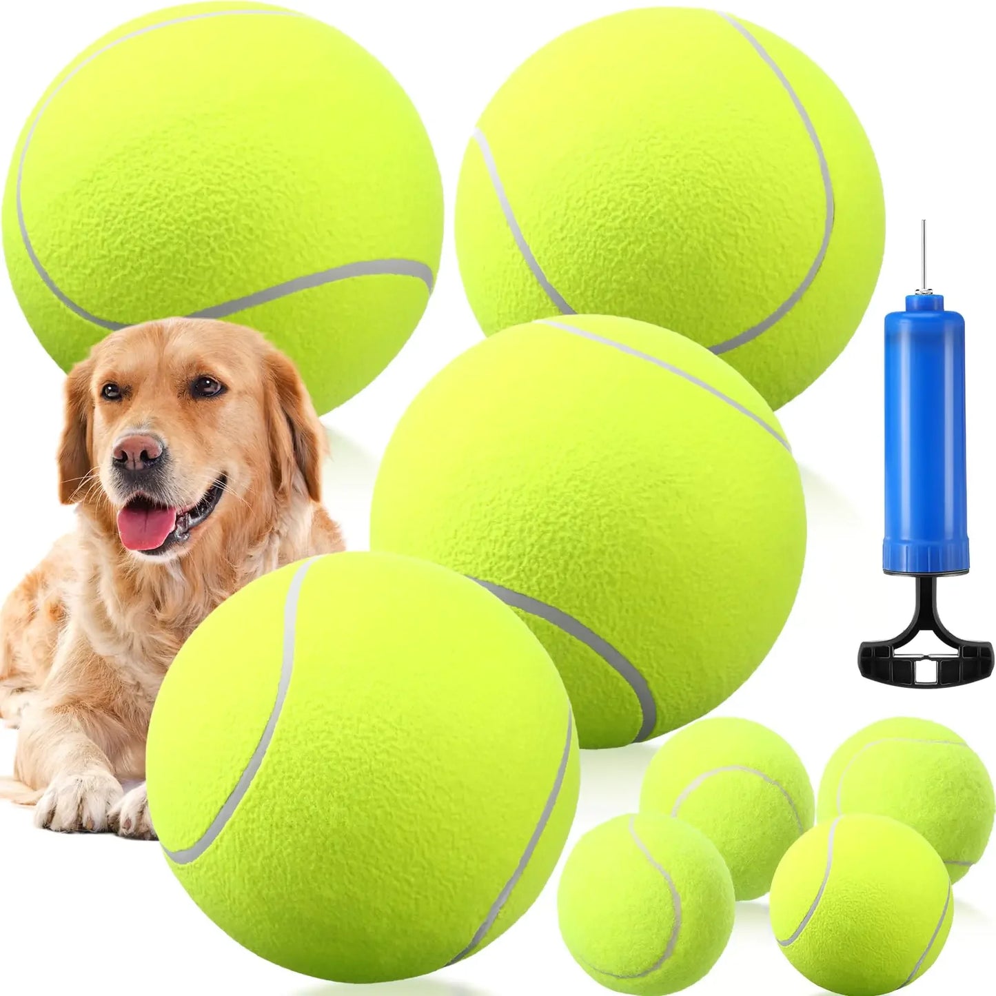 Puppy Playtime Mega Pack - Giant & Mini Tennis Balls Set for Dogs