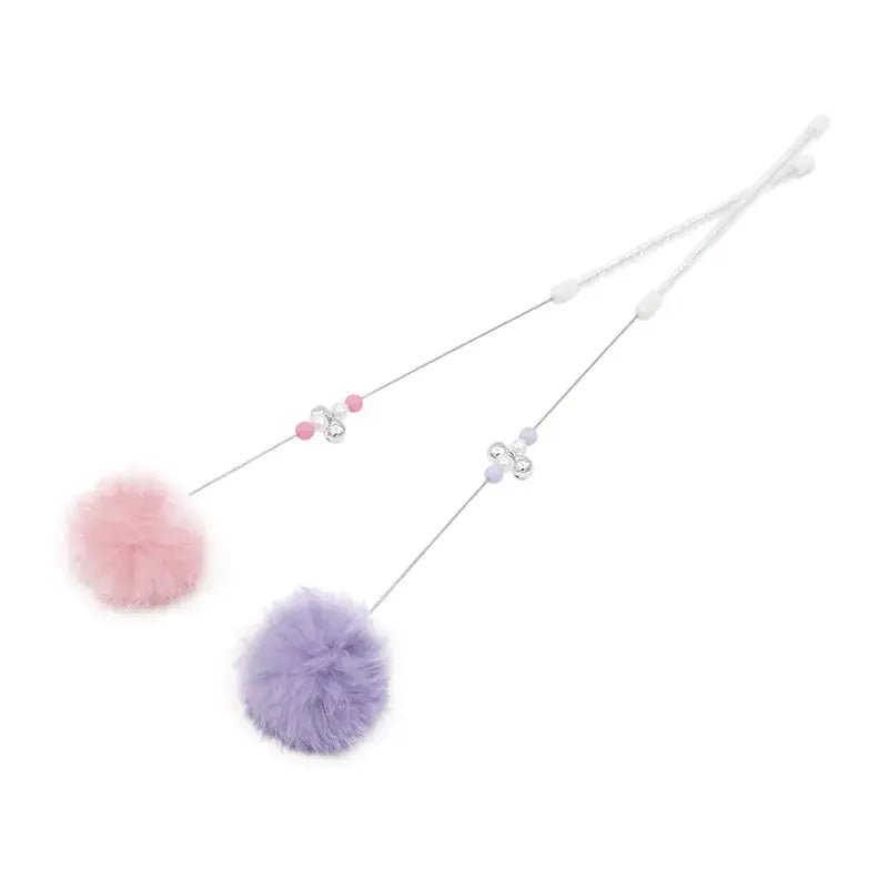 Vibrant Rabbit Fur Teaser Wand with Bell BabyFour