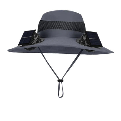 Solar-Powered Dual Fan Hat