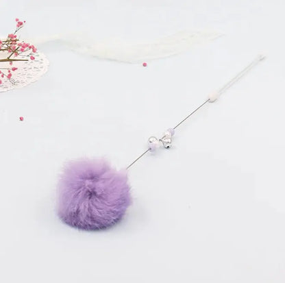 Vibrant Rabbit Fur Teaser Wand with Bell BabyFour