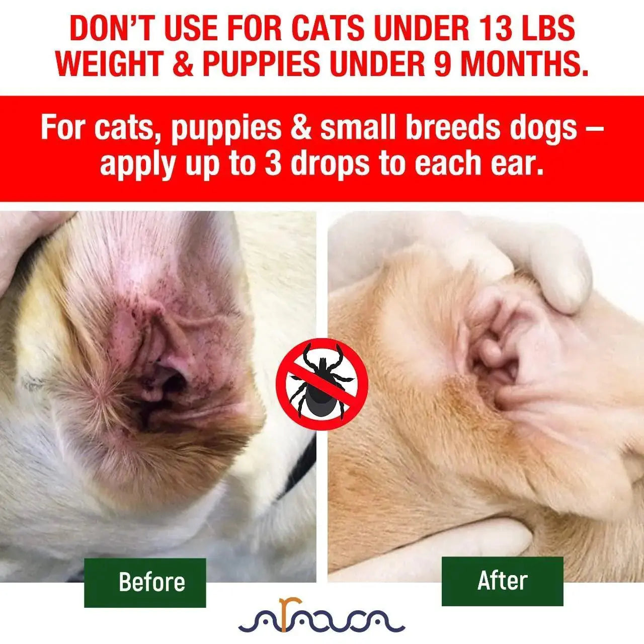 Pet Ear Mite Relief for Dogs & Cats BabyFour