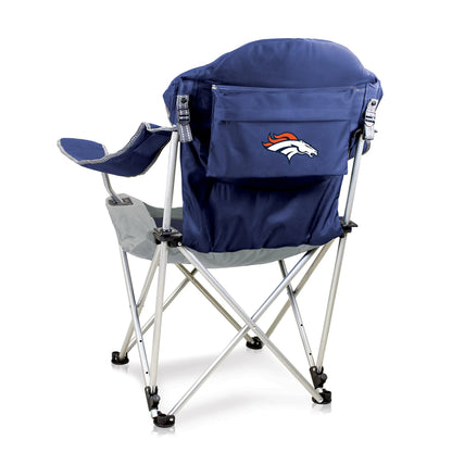 PICNIC TIME NFL Reclining Camp Beach Adults Sports Chair with Carry Bag 36 x 33 x 42 Navy Blue with Gray Accents (803-00-138-104-2)