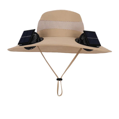 Solar-Powered Dual Fan Hat
