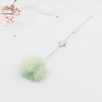 Vibrant Rabbit Fur Teaser Wand with Bell BabyFour